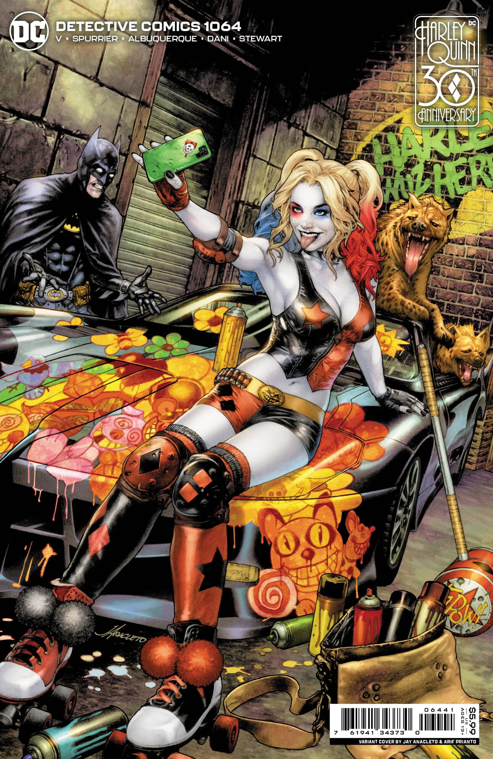 Detective Comics 1064 Cover C Jay Anacleto Harley Quinn 30th Anniversary Card Stock Impact Comics